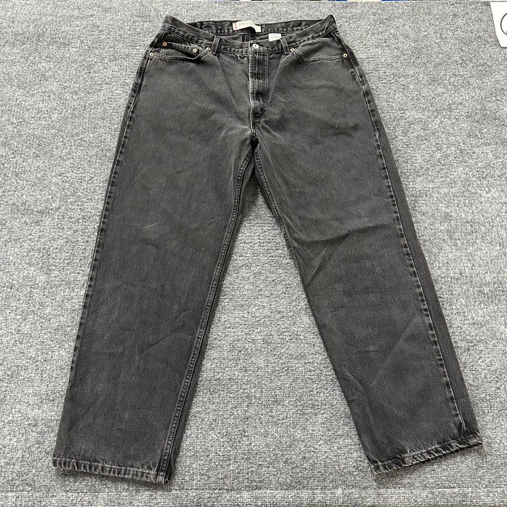 Levi's 550 Jeans Mens Size 40x32 Black Relaxed Fit Tapered Leg Cotton Denim